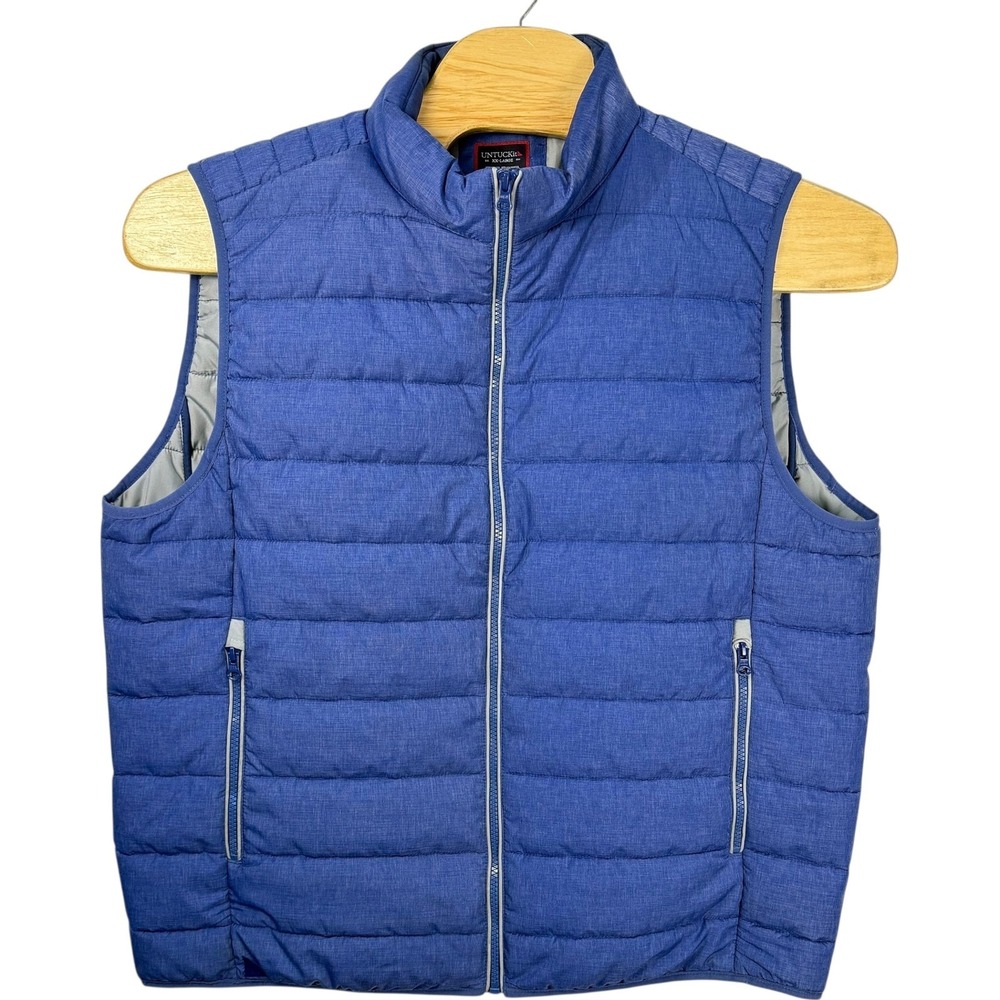 UNTUCKit Thierry Quilted Puffer Vest Men 2XL Blue Full Zip Pockets Performance